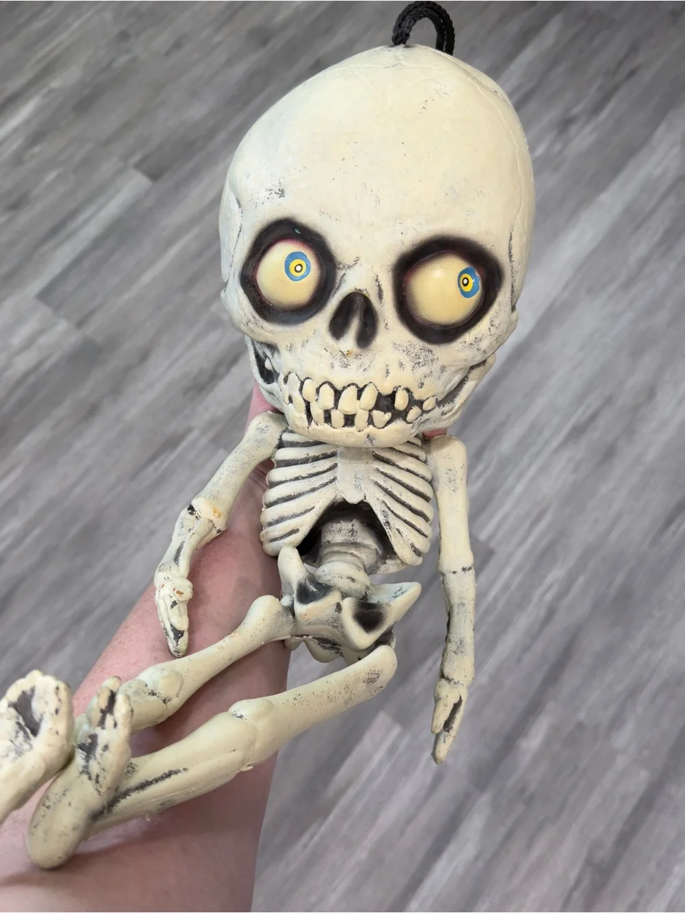Vintage 2001 20” Latex Rubber Halloween Skeleton Figure Spooky Hanging Decor